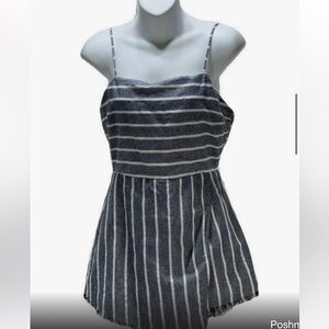 American threads blue and white striped denim (ish) romper